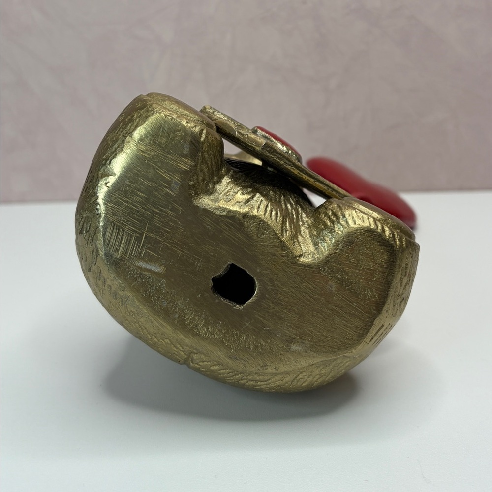 Gold Bear with Red Heart Balloon Figurine - Picture 7 of 13